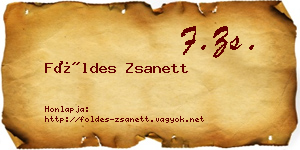 Földes Zsanett névjegykártya