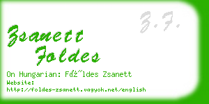 zsanett foldes business card